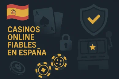 Ilustración vectorial con la bandera de España, cartas, fichas, candado, escudo y máquina tragaperras