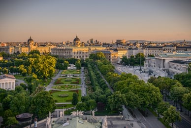 Panoramablick auf die Ringstraße Ringstraße Wien (Österreich)