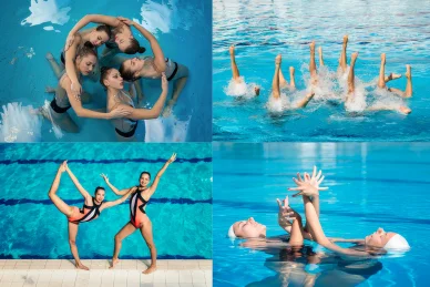 Olympic Nice Natation : équipe et vie du club. Photo de groupe aux couleurs de l’ONN.