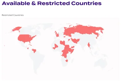 Mappa dei paesi in cui è disponibile il Casino Seven Play Restrizioni regionali Seven Play