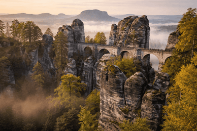 Die Basteibrücke – eine Brücke in der Sächsischen Schweiz, Deutschland