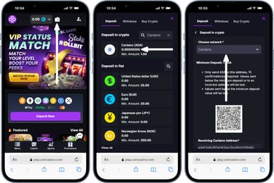 casino cardano deposit