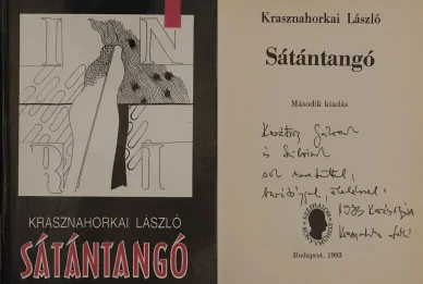 Aláírt példány a Sátántangó című könyvből Sátántangó