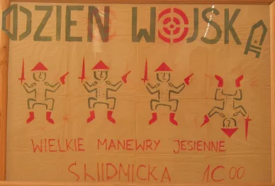Plakat przedstawiający uzbrojonych krasnoludów