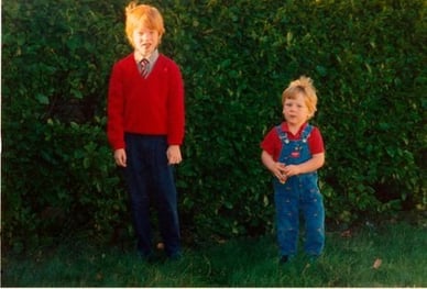 Turn back time. Domhnall Gleeson and Brian Gleeson.