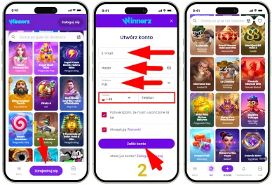 Rejestracja w kasynie Winnerz Rejestracja w kasynie