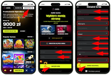 Rejestracja w kasynie SlotsVade