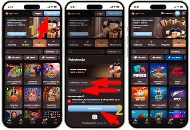 Rejestracja w kasynie Rejestracja w EpicStar Casino Online