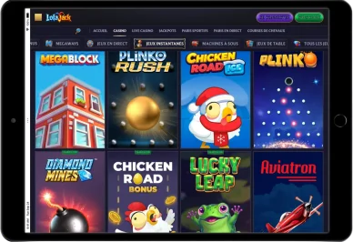 Arcade casino Lolajack. Jeux instantanés Lolajack.