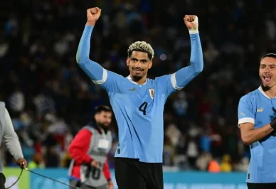 Futbolista de la selección de Uruguay Ronald Araújo en la selección de Uruguay
