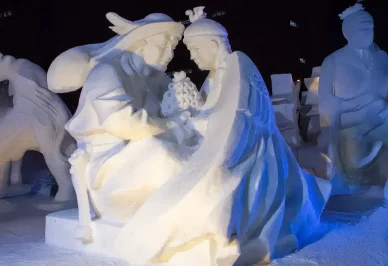 2025年国際雪像コンテスト（第49回）優勝モンゴル、雪像LIFE／人生