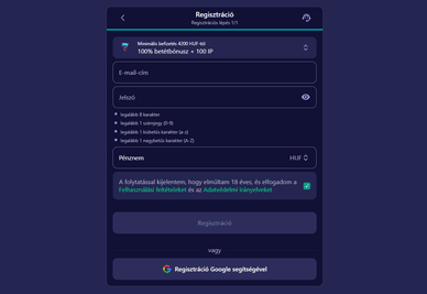 Betmatch regisztráció lépései - egyszerű és gyors fiók létrehozás