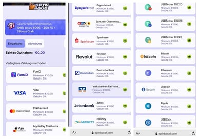 Spinbara – Review Zahlungssysteme