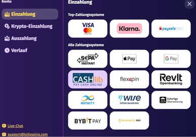 Casino Einzahlung Lollyspins Casino Online Deposit