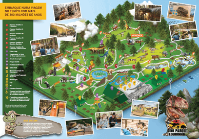 Plano do Dino Parque da Lourinhã – percursos e zonas do parque