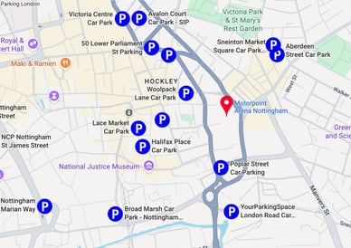 parking near motorpoint arena nottingham