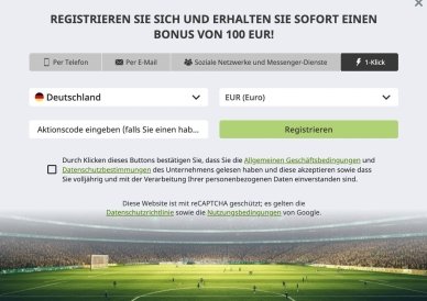 Registrierung mit 1 Klick im deutschen Online-Casino Win Win
