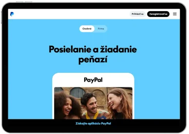 PayPal hlavná stránka