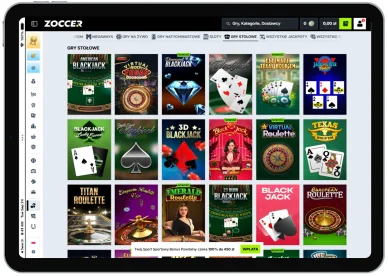 Gry stołowe w Zoccer Casino