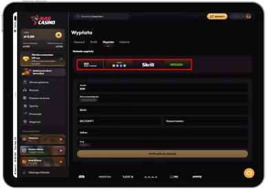Wybór metody wypłaty Wybór metody wypłaty w casino online