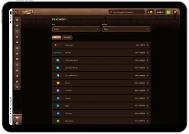 Płatności w kasynie Lanista