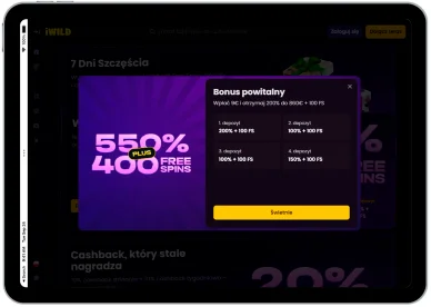 Pakiet powitalny w Casino Online iWild