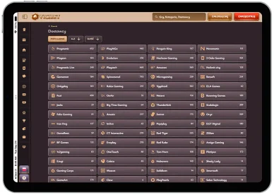 Dostawcy gier w kasynie Dostawcy gier w Vicibet online Casino