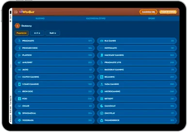 WinBay Casino — dostawcy gry