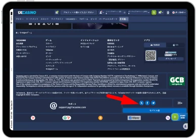 1xcasinoSNS関連