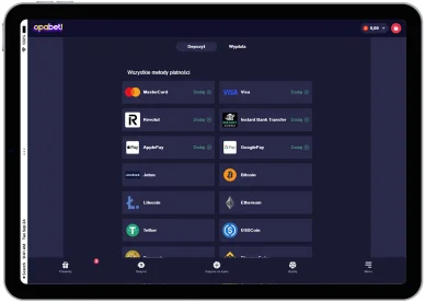 Płatności w kasynie Opabet