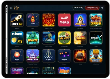 Gry Crash w VIP casino