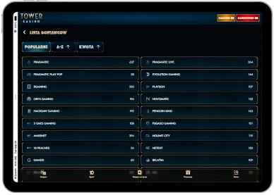 Dostawcy gry w kasynie Tower Casino online — dostawcy gry
