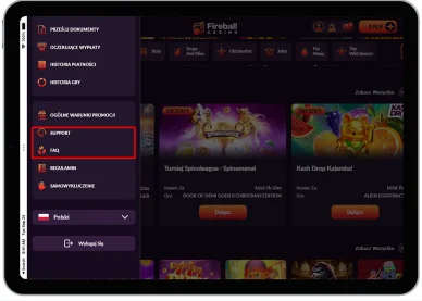 Wsparcie klienta Fireball Casino Wsparcie klienta