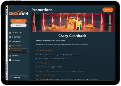 Promocja Szalony cashback Szalony cashback w Casino Locowin