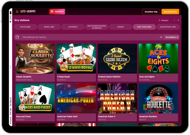 Gry Stołowe Gry stołowe w Kasyno Online LetsJackpot