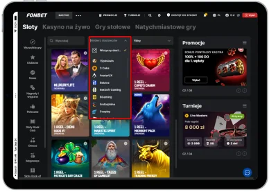 Dostawcy gry w Fonbet Casino Dostawcy gry w kasynie