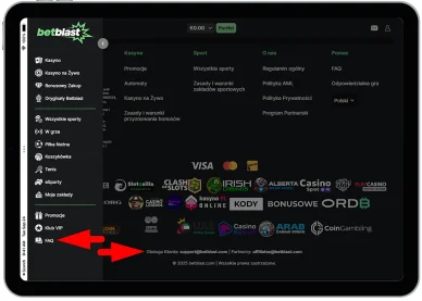 Wsparcie klienta Wsparcie klienta w BetBlast