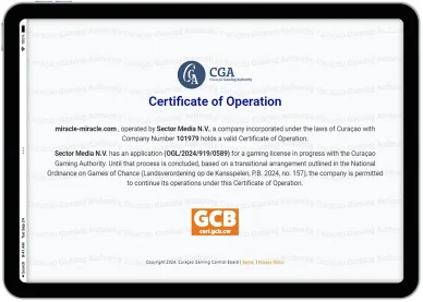 ミラクルカジノのライセンス