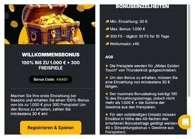 Willkommensbonus Kaasino in Deutschland