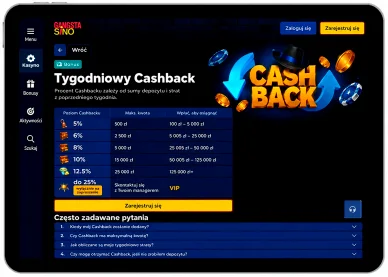Gangstasino Casino Online — tygodniowy cashback