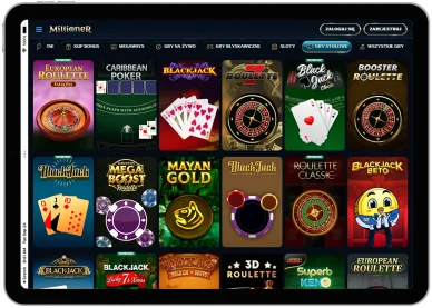 Gry Stołowe w Casino Online Millioner Gry Stołowe