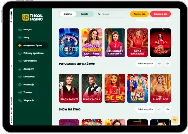 Kasyno na żywo Kasyno na żywo w Online Casino Tikal