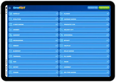 Dostawcy gier w kasynie Dostawcy gier w SpinFest Casino