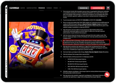 Warunek obrotu z bonusów bez depozytu w kasynach online