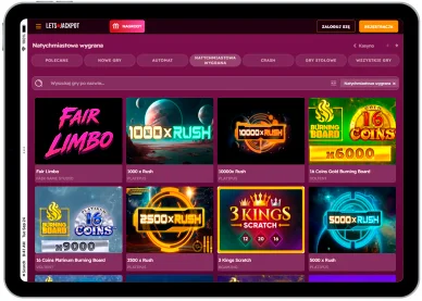 Gry natychmiastowe Gry błyskawiczne w online Casino LetsJackpot
