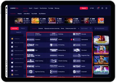 Dostawcy gier w kasynie Dostawcy gier w Casino online CasinoAndYou
