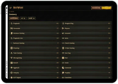 Dostawcy gier w Casino Betwest