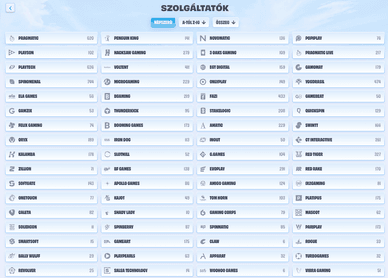 Onlyspins kaszinó játékszoftver  