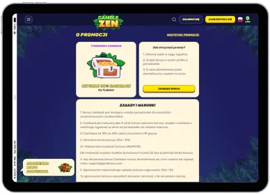 Bonusy tygodniowe w Casino Gamblezen