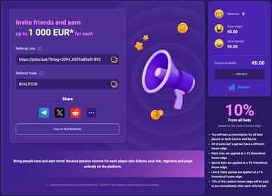 poko.bet referral bonus